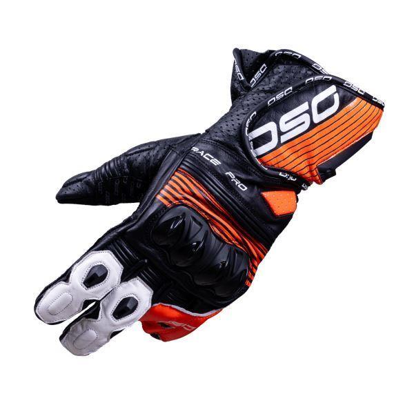 DSG Race Pro V1 Riding Gloves-Black Red Fluo White