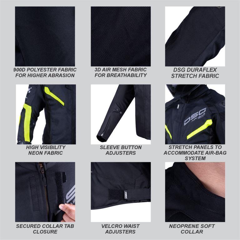 DSG Race Pro V2 Riding Jacket Yellow Fluo - Riders Junction