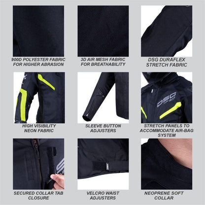 DSG Race Pro V2 Riding Jacket Yellow Fluo - Riders Junction