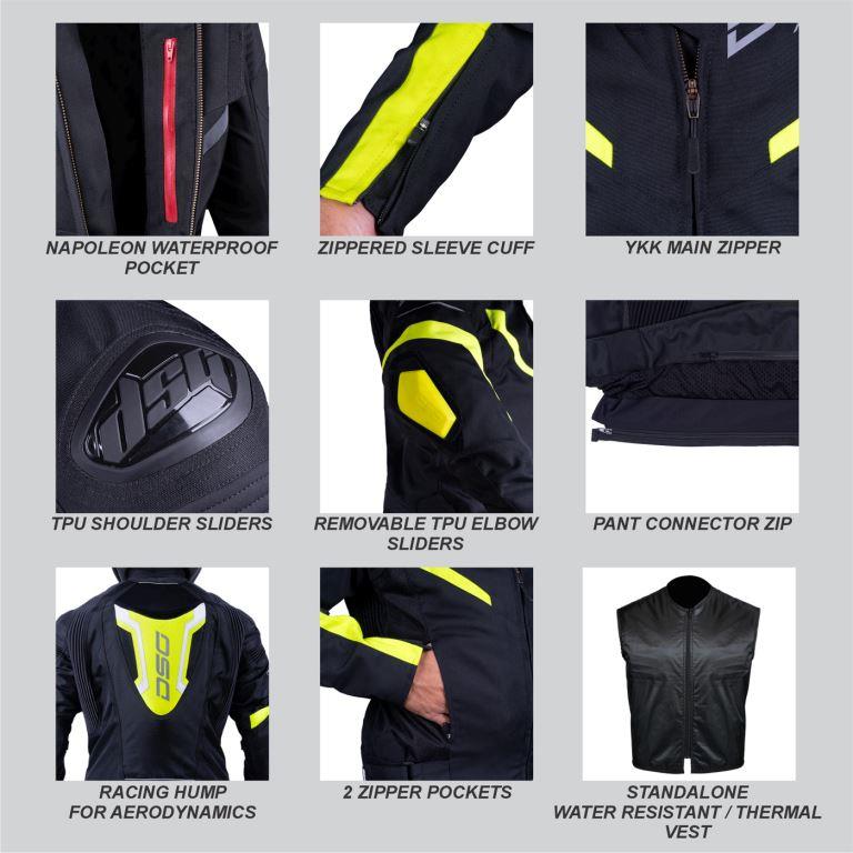 DSG Race Pro V2 Riding Jacket Yellow Fluo - Riders Junction