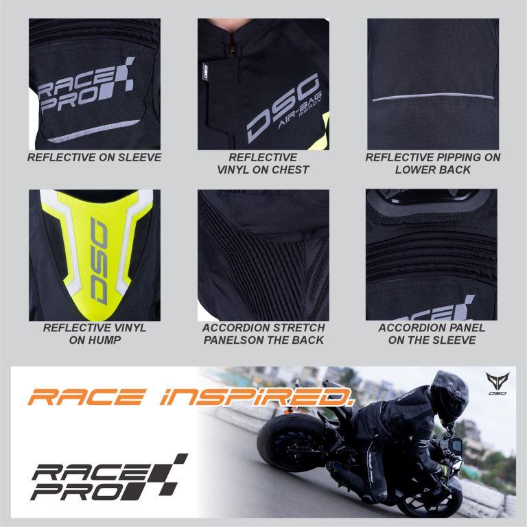 DSG Race Pro V2 Riding Jacket Yellow Fluo - Riders Junction