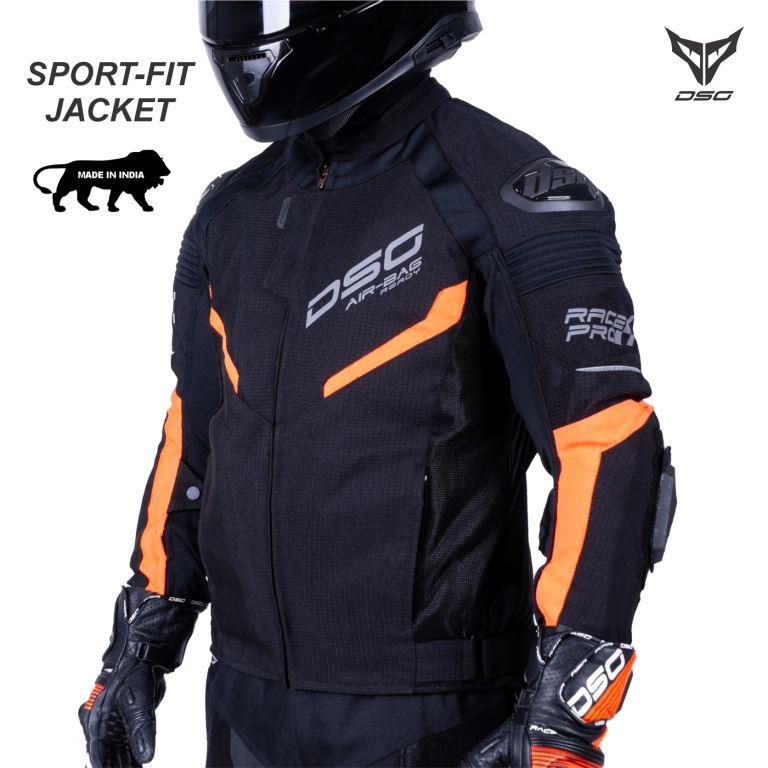 DSG Race Pro V2 Ripstop (LE) Riding Jacket Orange Fluo Black - Riders Junction
