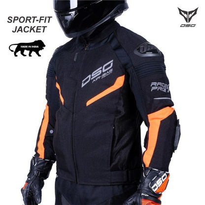 DSG Race Pro V2 Ripstop (LE) Riding Jacket Orange Fluo Black - Riders Junction