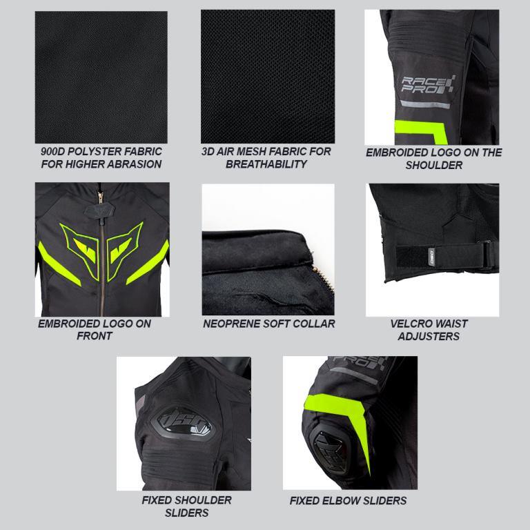 DSG Race Pro V3 Riding Jacket-Yellow Fluo
