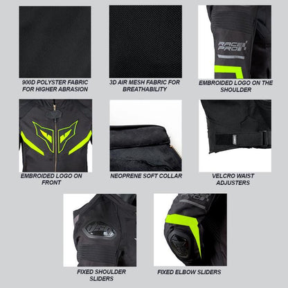 DSG Race Pro V3 Riding Jacket-Yellow Fluo
