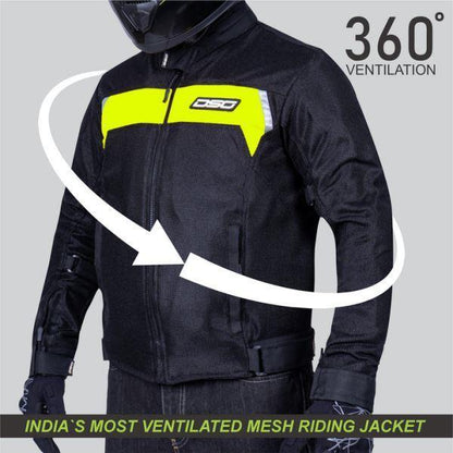 DSG Roadster Riding Jacket-Black Yellow Fluo