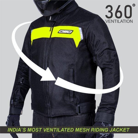 DSG Roadster Riding Jacket-Black Yellow Fluo