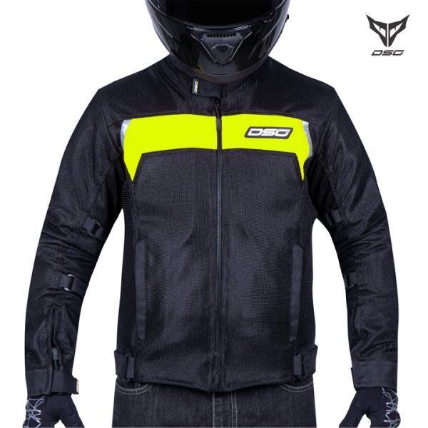 DSG Roadster Riding Jacket-Black Yellow Fluo