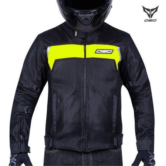DSG Roadster Riding Jacket-Black Yellow Fluo