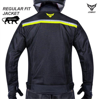 DSG Roadster Riding Jacket-Black Yellow Fluo