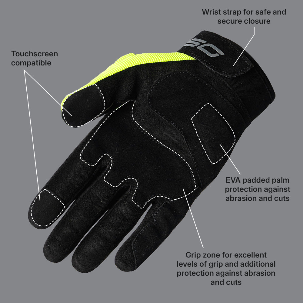 DSG Phoenix Air Riding Glove-Yellow Fluo
