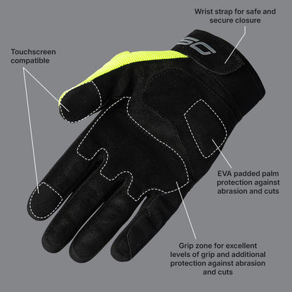 DSG Phoenix Air Riding Glove-Yellow Fluo