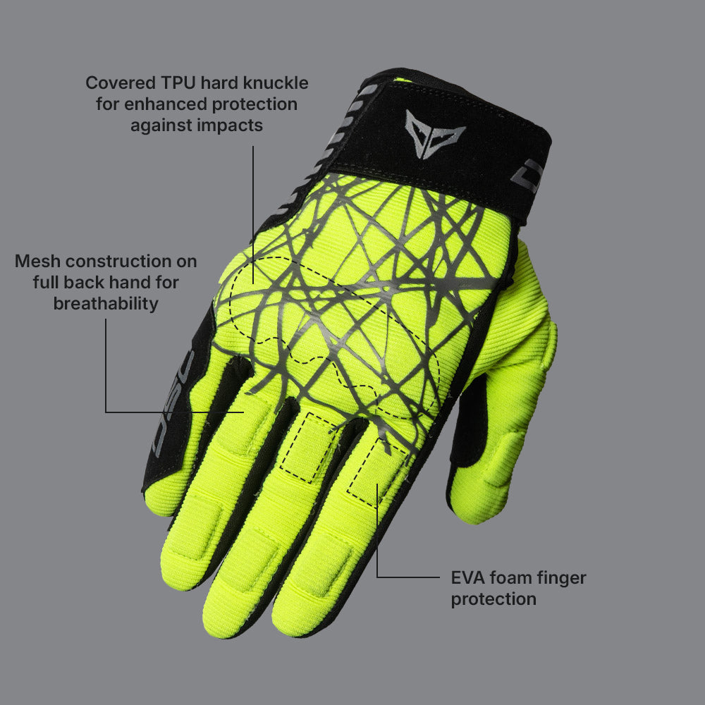 DSG Phoenix Air Riding Glove-Yellow Fluo