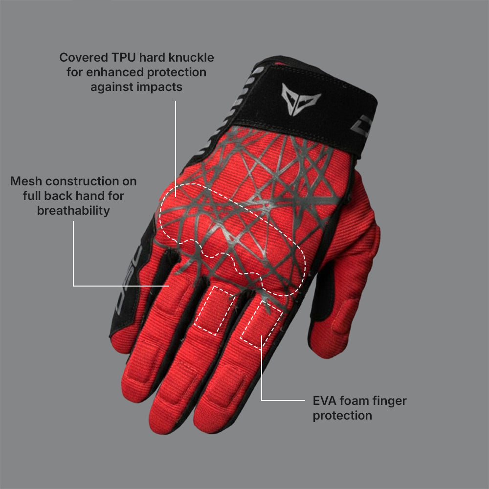 DSG Phoenix Air Riding Gloves (Red)