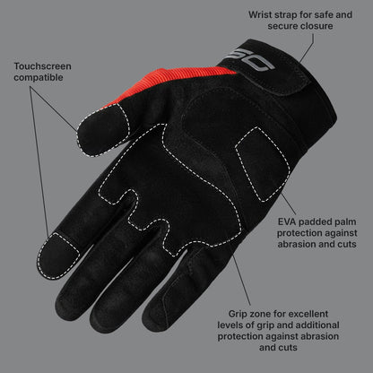 DSG Phoenix Air Riding Gloves (Red)