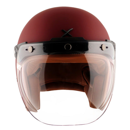 AXOR Retro Jet Helmet (Dull Chestnut Red) - Riders Junction