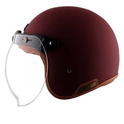 AXOR Retro Jet Helmet (Dull Chestnut Red) - Riders Junction