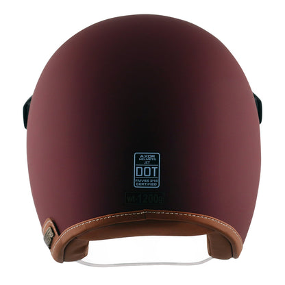 AXOR Retro Jet Helmet (Dull Chestnut Red) - Riders Junction