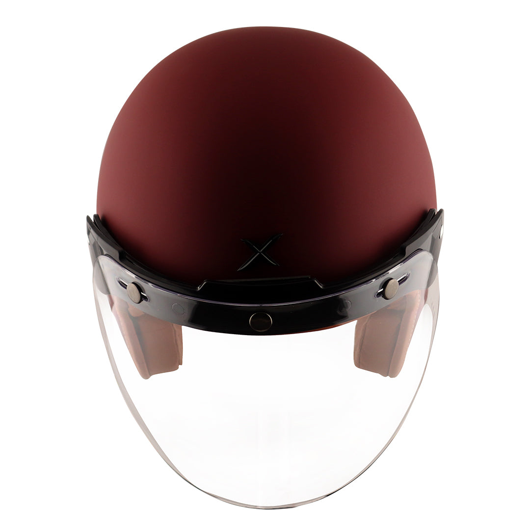 AXOR Retro Jet Helmet (Dull Chestnut Red) - Riders Junction