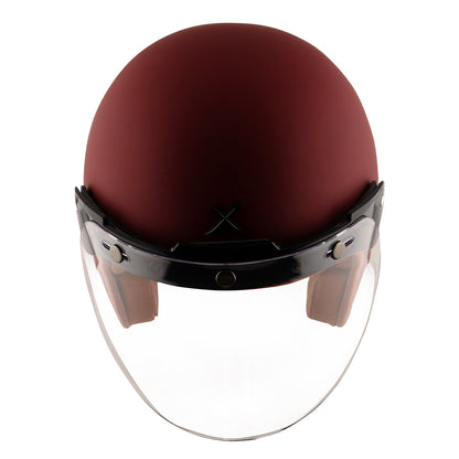 AXOR Retro Jet Helmet (Dull Chestnut Red) - Riders Junction