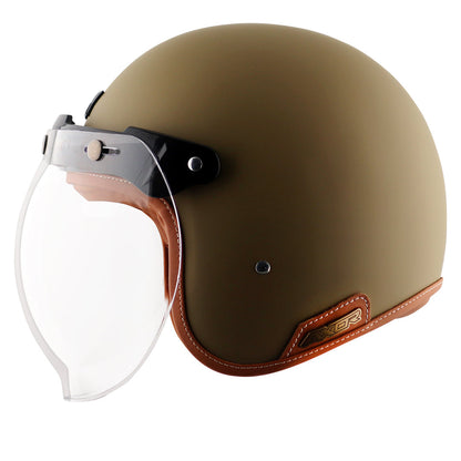 AXOR Retro Jet Helmet (Dull Desert Storm) - Riders Junction
