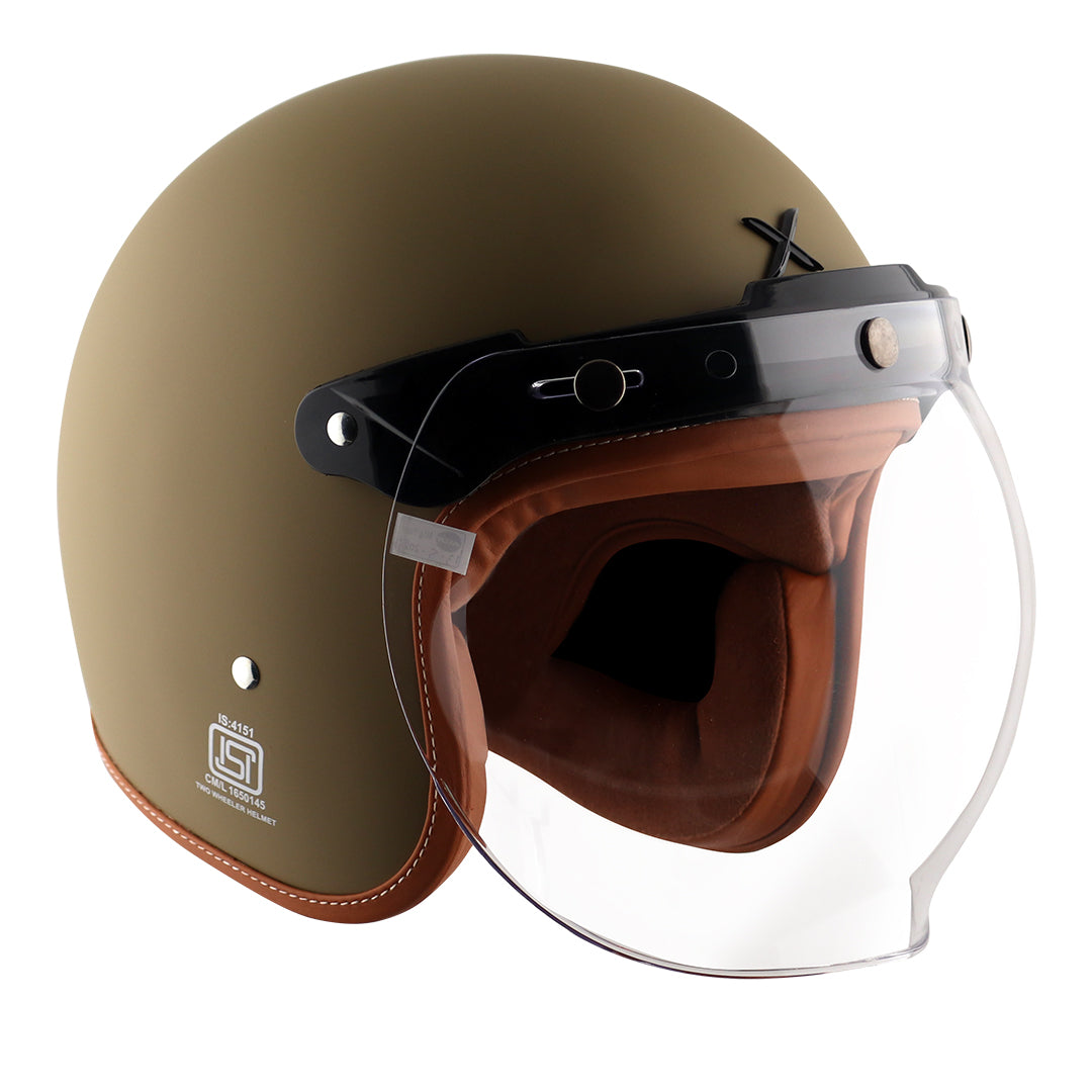 AXOR Retro Jet Helmet (Dull Desert Storm) - Riders Junction