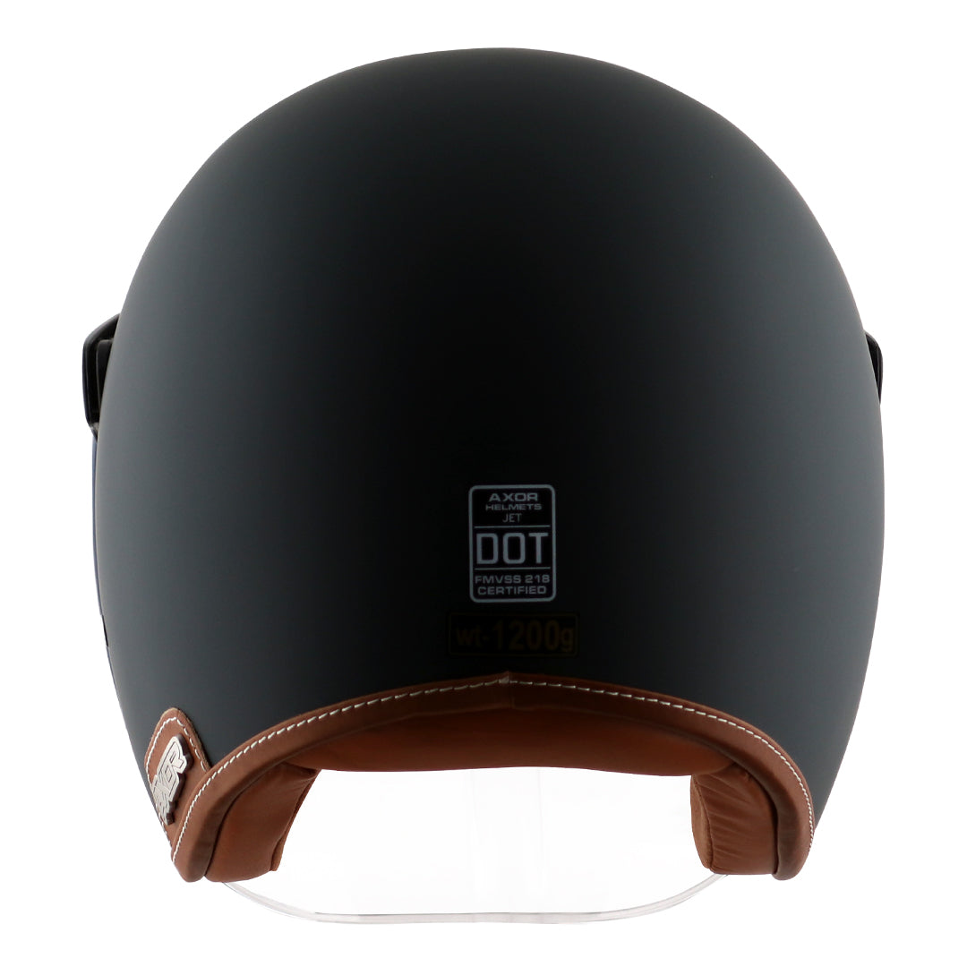 AXOR Retro Jet Helmet - Black - Riders Junction