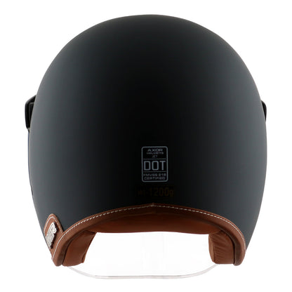 AXOR Retro Jet Helmet - Black - Riders Junction