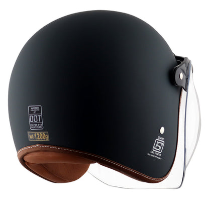 AXOR Retro Jet Helmet - Black - Riders Junction