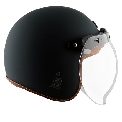 AXOR Retro Jet Helmet - Black - Riders Junction