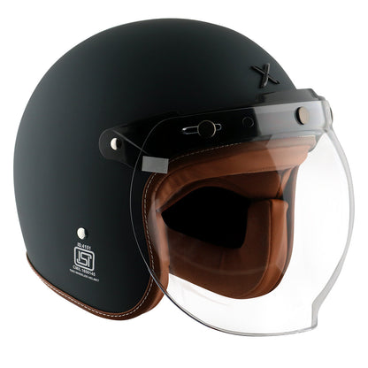 AXOR Retro Jet Helmet - Black - Riders Junction