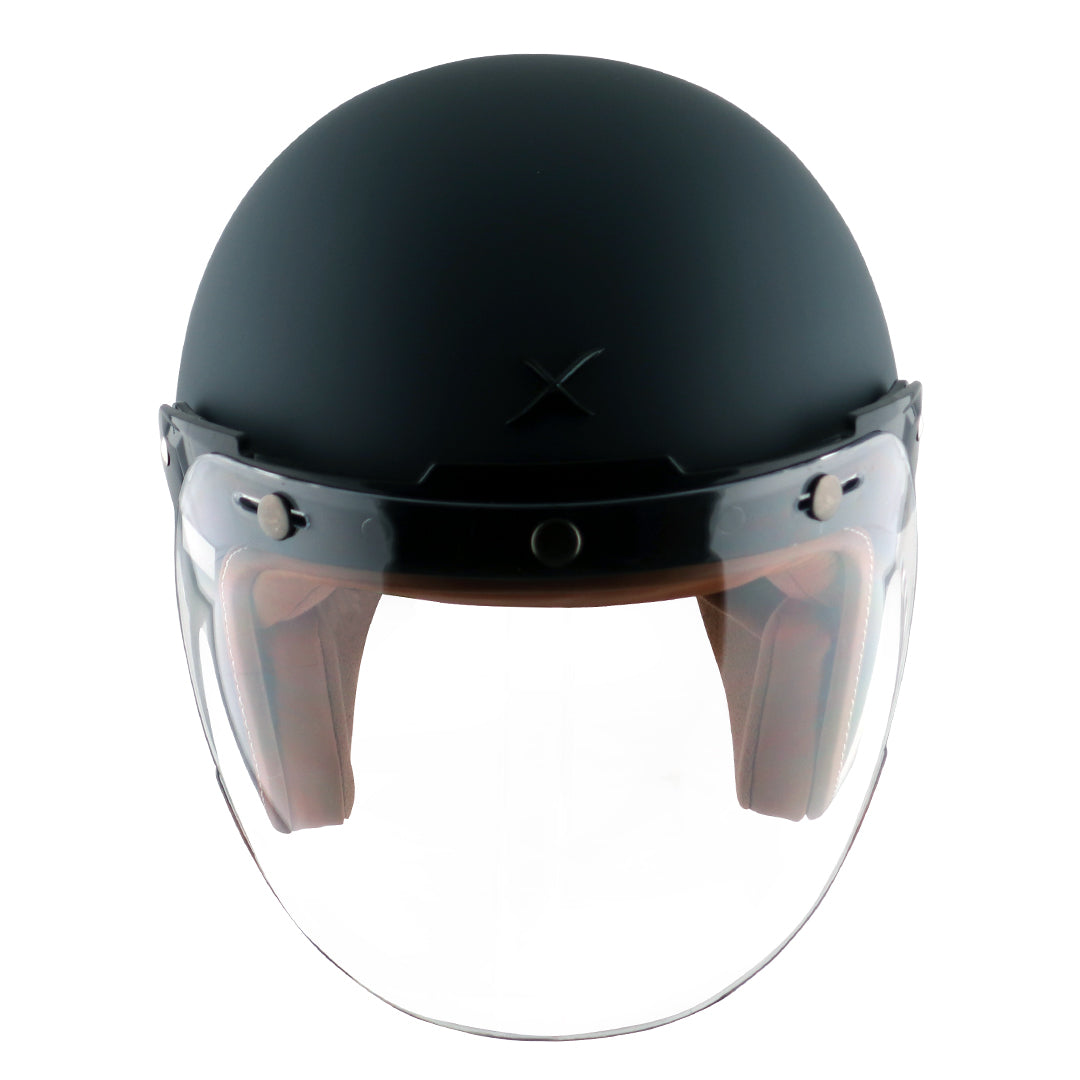 AXOR Retro Jet Helmet - Black - Riders Junction