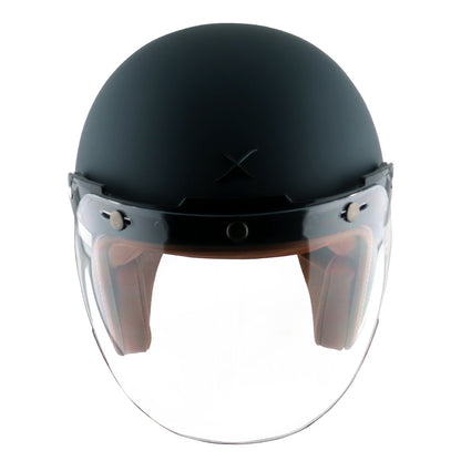 AXOR Retro Jet Helmet - Black - Riders Junction