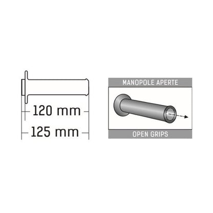 Domino Handlebar Grips A250 - Black/Red (A25041C4240B7-0)