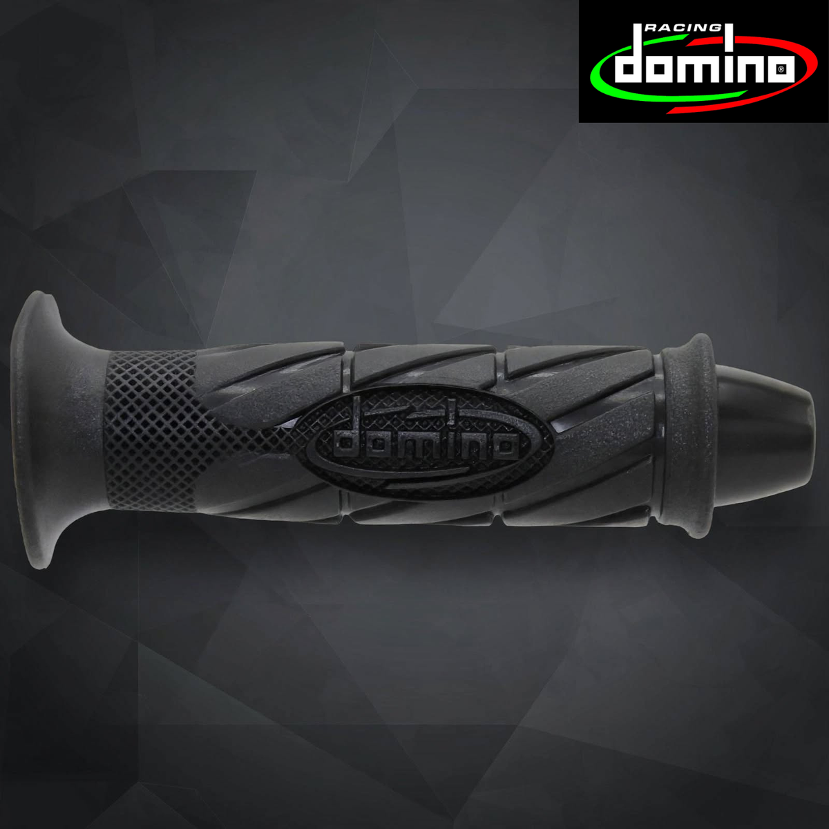 Domino Grips With Fake Bar End Weight (3680.82.40.06) - Black