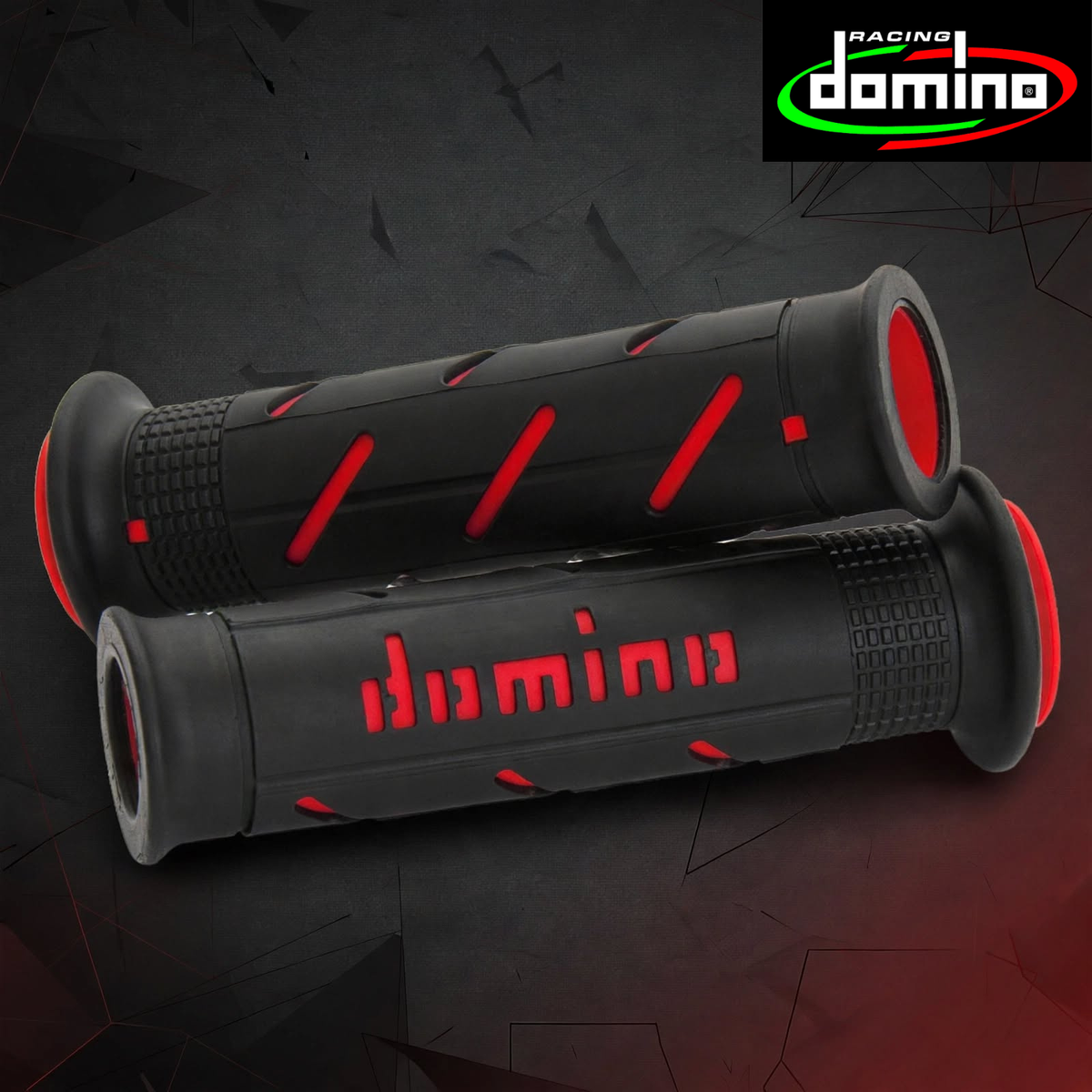 Domino Handlebar Grips A250 - BlackRed (A25041C4240B7-0)