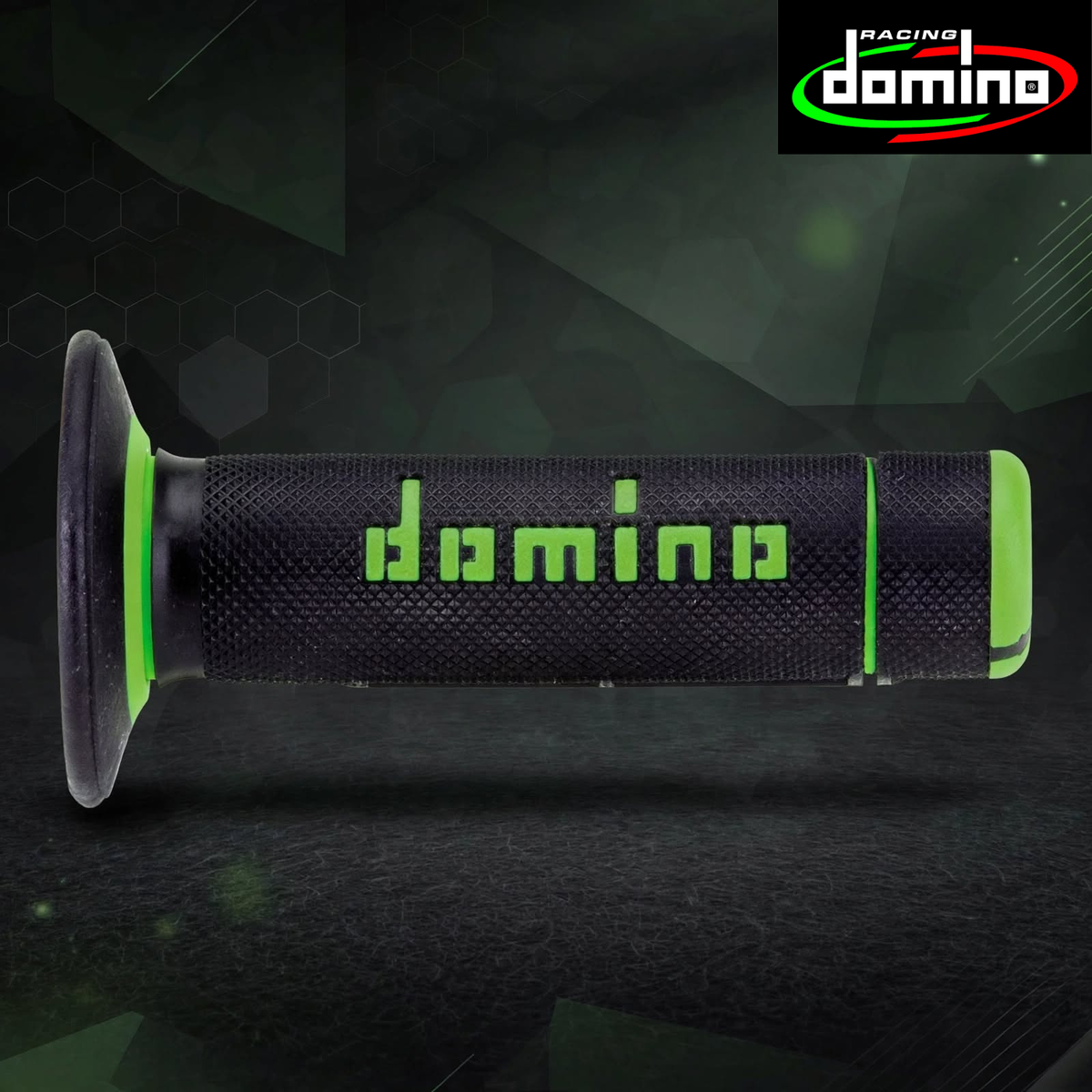 Domino Handlebar Grips BlackGreen - A02041C4440A7-1