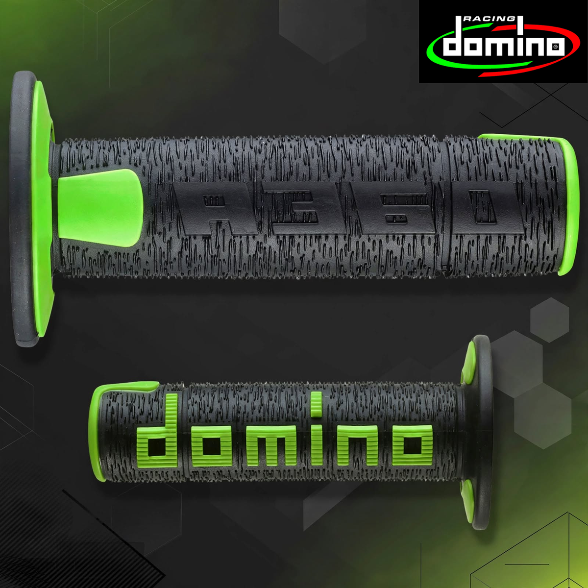Domino Handlebar Grips BlackGreen - A36041C4044A7-0