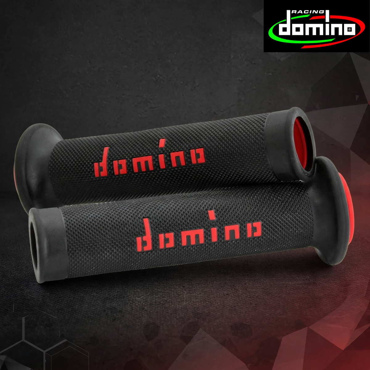 Domino Handlebar Grips BlackRed - A01041C4240B7-0