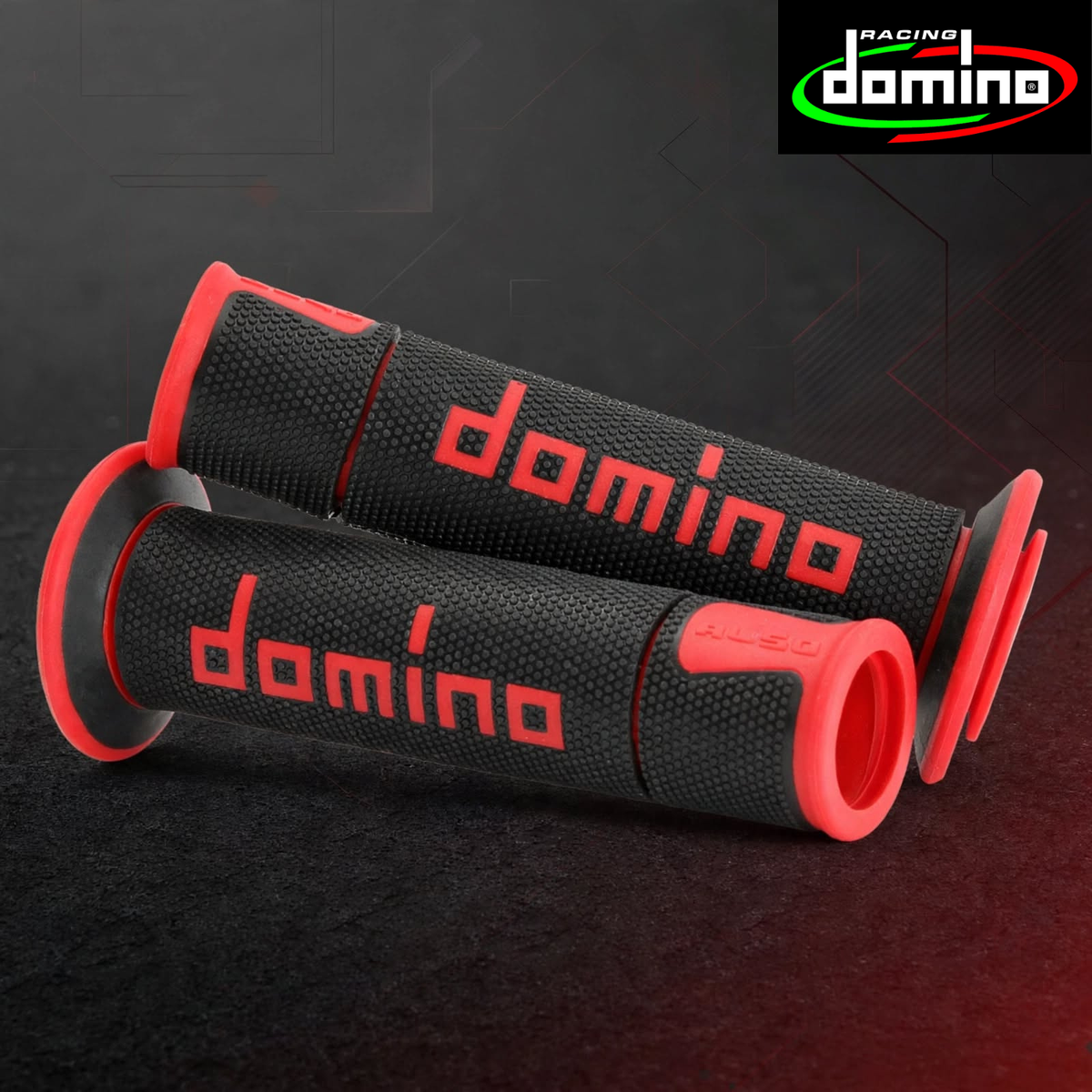 Domino Handlebar Grips BlackRed - A45041C4240B7-0