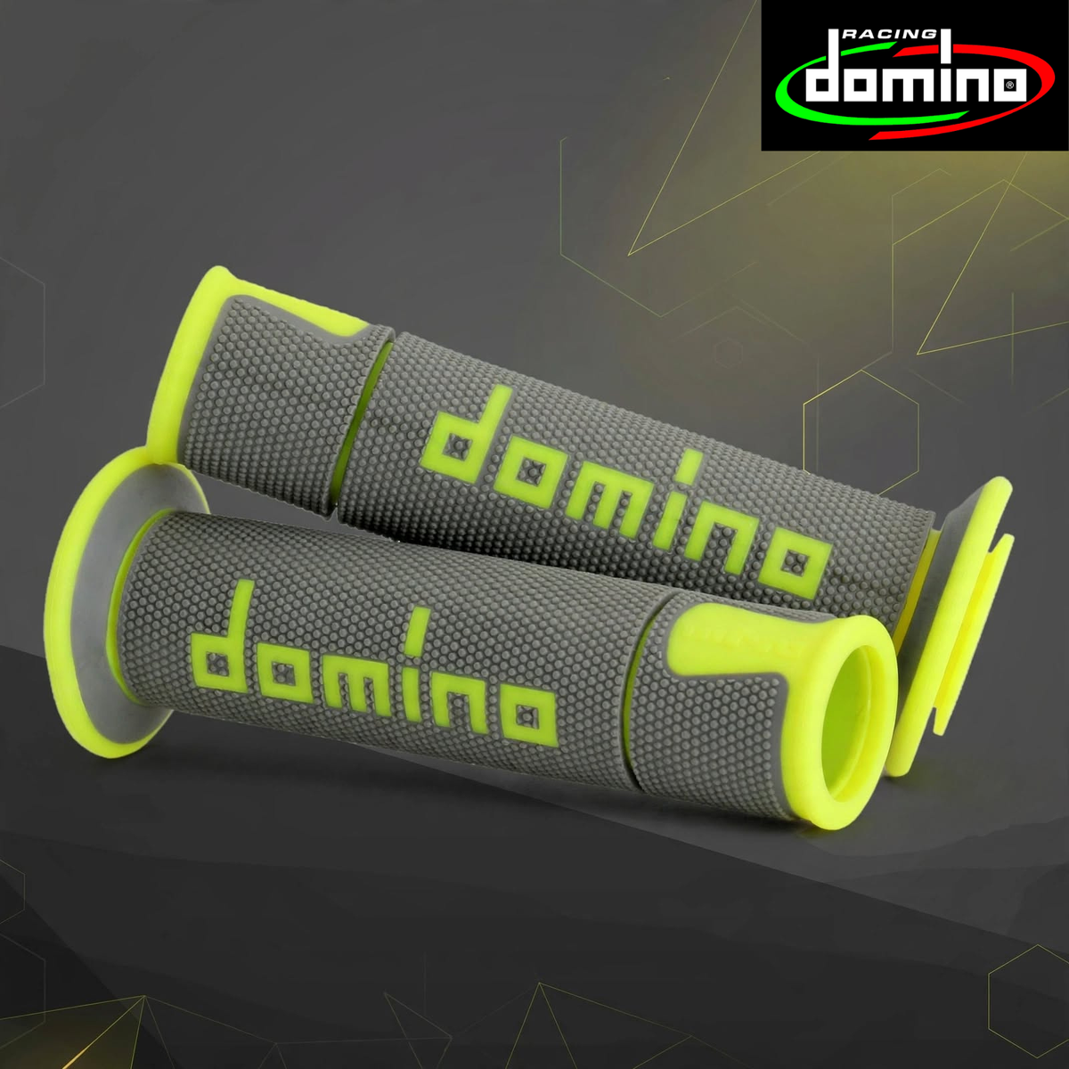 Domino Handlebar Grips GreyFluo Yellow - A45041C5052B7-0