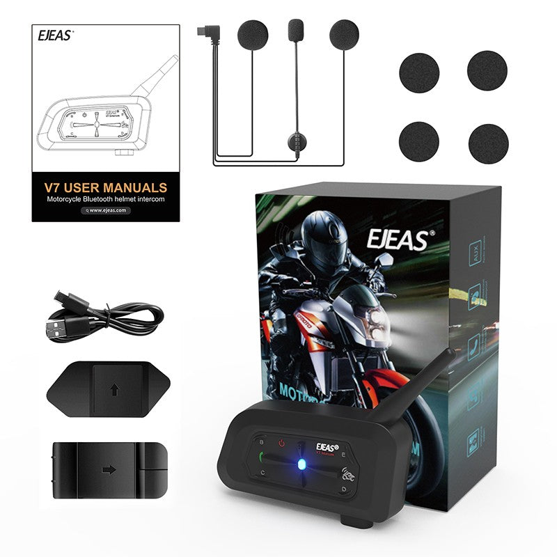 EJEAS V7 Motorcycle Bluetooth Intercom for Helmets (6 Months Warranty) - Riders Junction