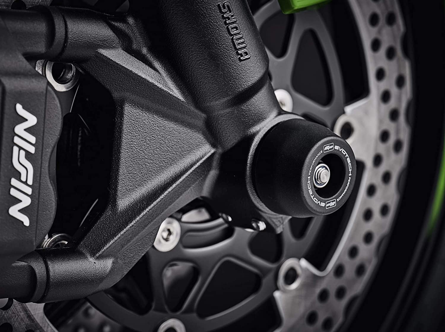 Evotech Performance Front Spindle Bobbins - Kawasaki Ninja ZX-10R (2016-) Part No - PRN012354-17 - Riders Junction