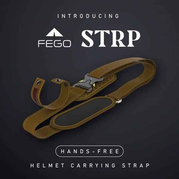 FEGO STRP Helmet Carry Straps With Gloves Holder (Brown)