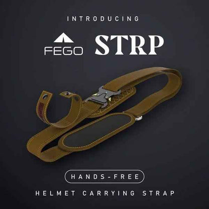 FEGO STRP Helmet Carry Straps With Gloves Holder (Brown)