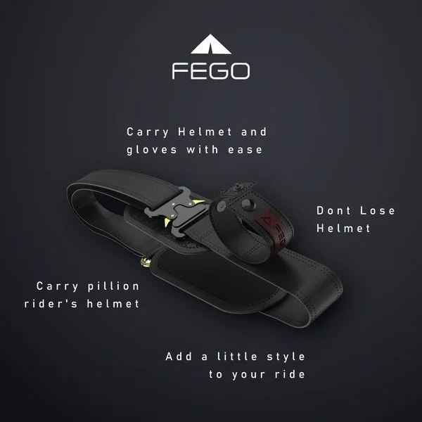 FEGO STRP Helmet Carry Straps With Gloves Holder (Brown)