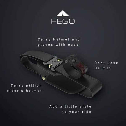 FEGO STRP Helmet Carry Straps With Gloves Holder (Brown)