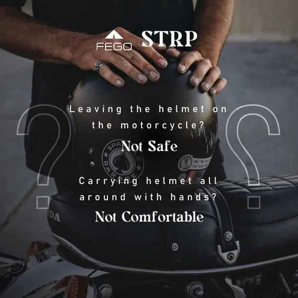 FEGO STRP Helmet Carry Straps With Gloves Holder (Brown)