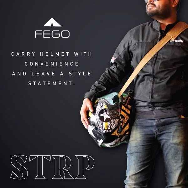 FEGO STRP Helmet Carry Straps With Gloves Holder (Brown)