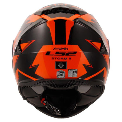 LS2 FF800 Storm Il Atomik Black Orange-06 Helmet - Riders Junction